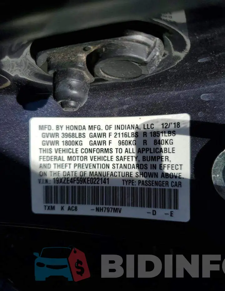 19XZE4F59KE022141 Photo# 13