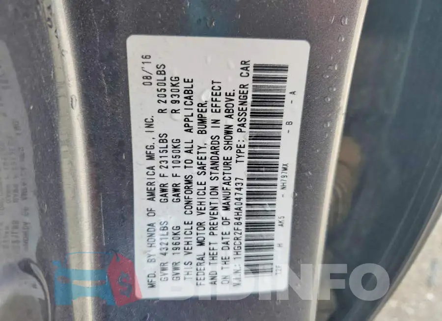 1HGCR2F84HA047437 Photo# 12