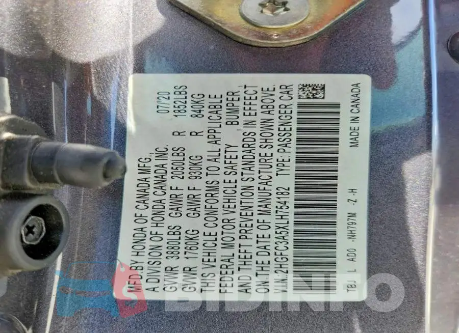 2HGFC3A5XLH754182 Photo# 12