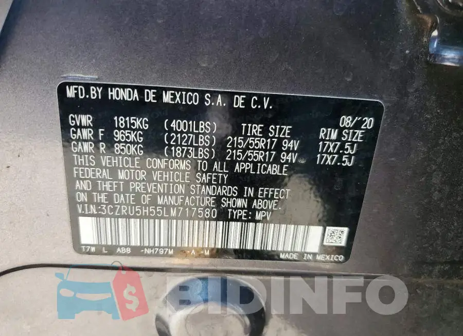 3CZRU5H55LM717580 Photo# 13