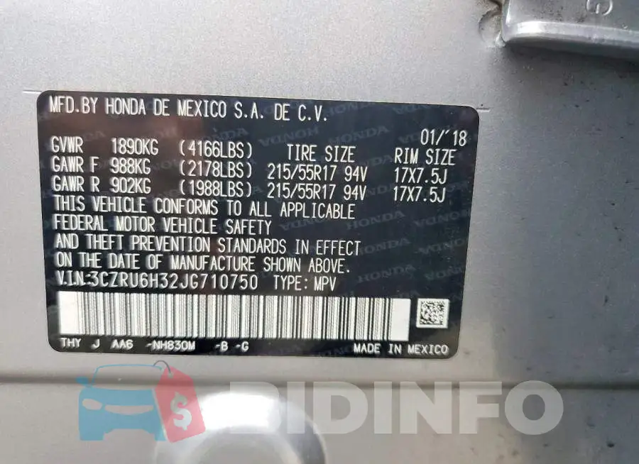 3CZRU6H32JG710750 Photo# 13