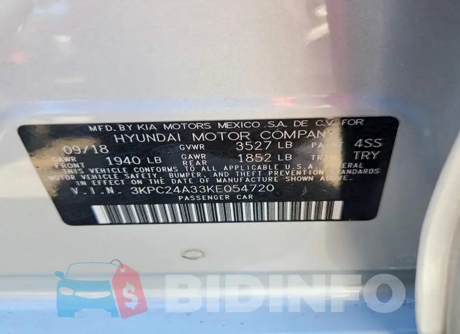 3KPC24A33KE054720 Photo# 12