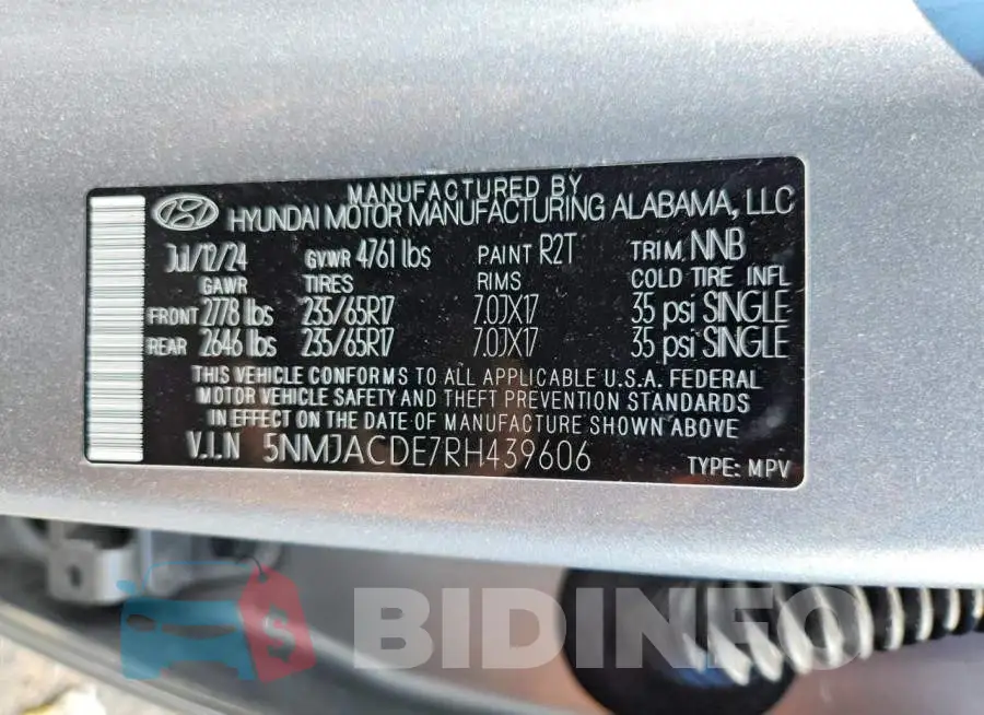 5NMJACDE7RH439606 Photo# 13