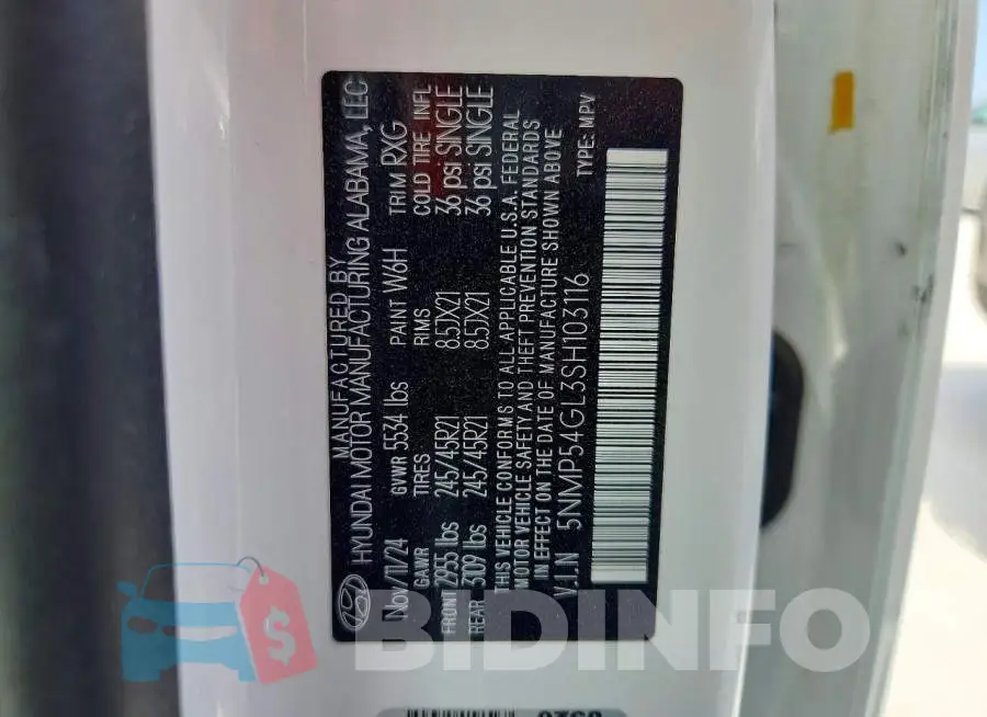 5NMP54GL3SH103116 Photo# 13