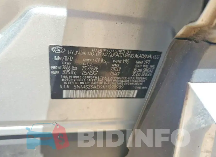 5NMS23AD9KH099989 Photo# 12