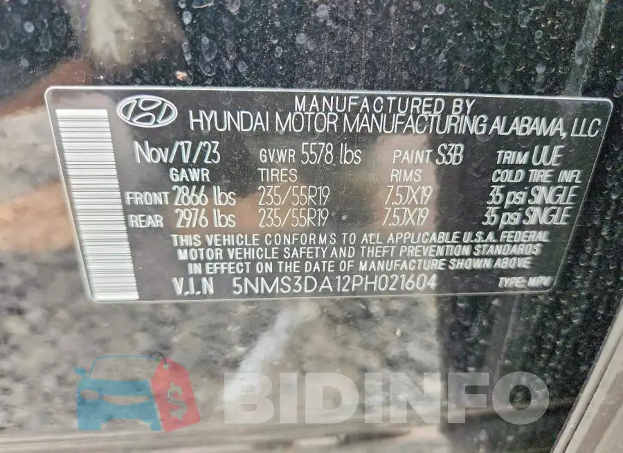 5NMS3DA12PH021604 Photo# 14