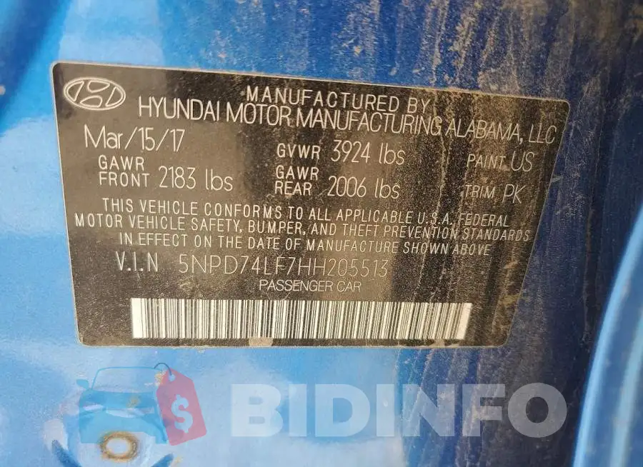 5NPD74LF7HH205513 Photo# 12