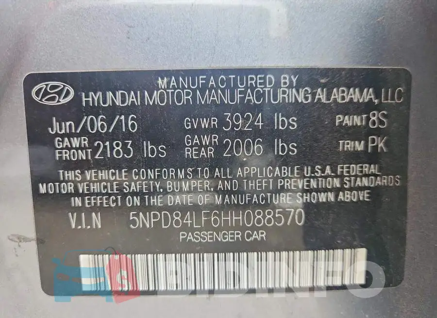 5NPD84LF6HH088570 Photo# 12