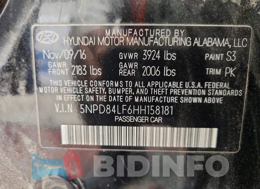 5NPD84LF6HH158181 Photo# 13