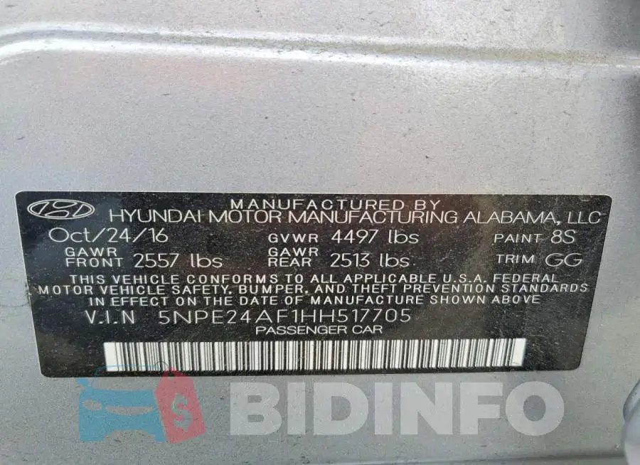 5NPE24AF1HH517705 Photo# 12