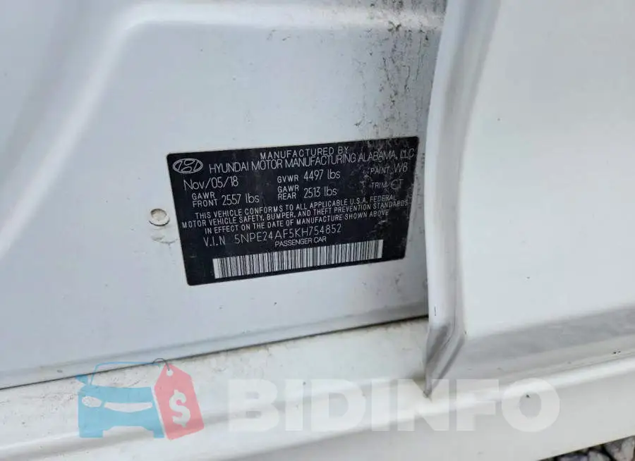 5NPE24AF5KH754852 Photo# 12