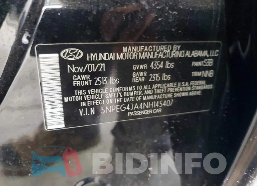 5NPEG4JA4NH145407 Photo# 12