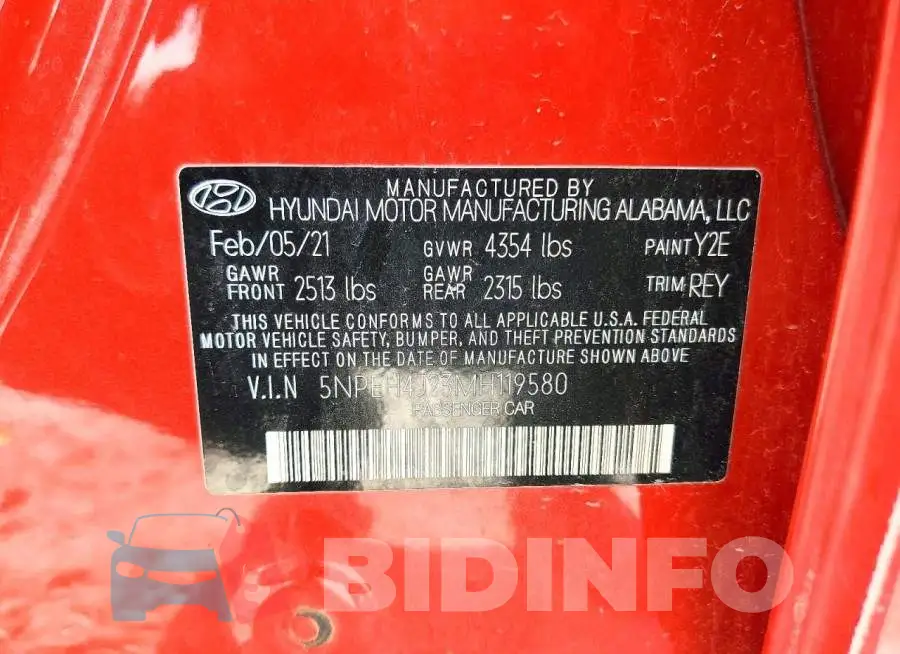 5NPEH4J23MH119580 Photo# 13