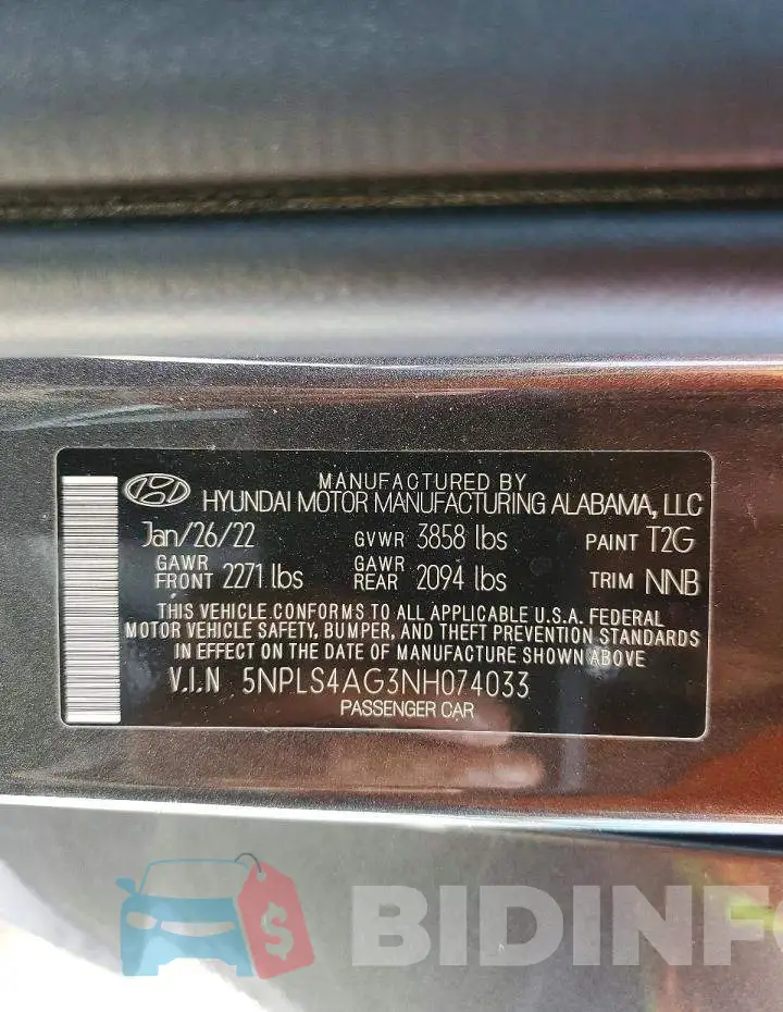 5NPLS4AG3NH074033 Photo# 12