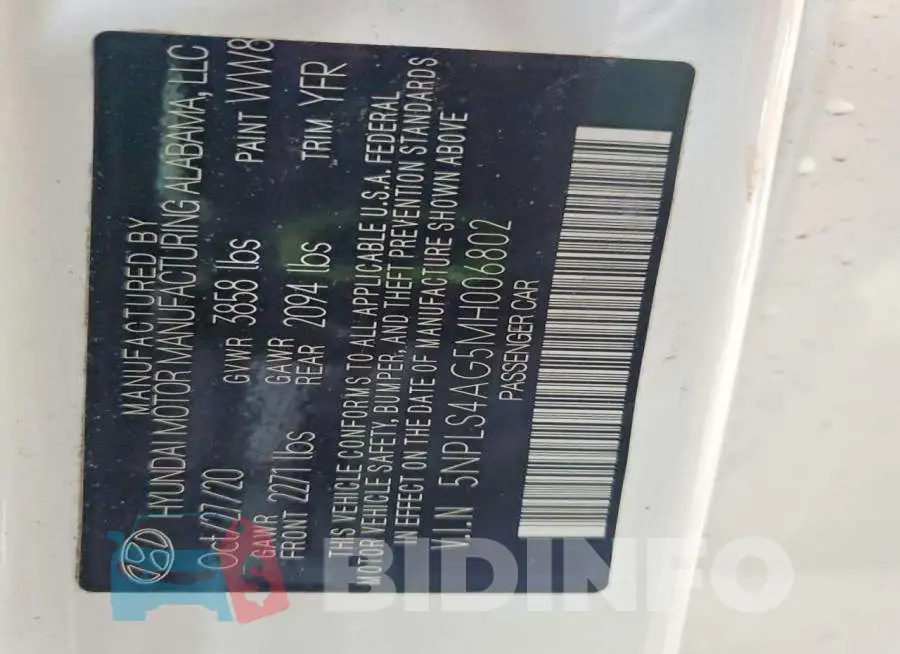 5NPLS4AG5MH006802 Photo# 12