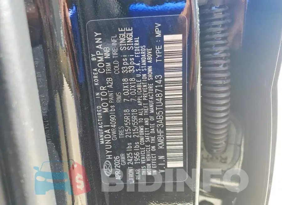 KM8HF3AB5TU487143 Photo# 12