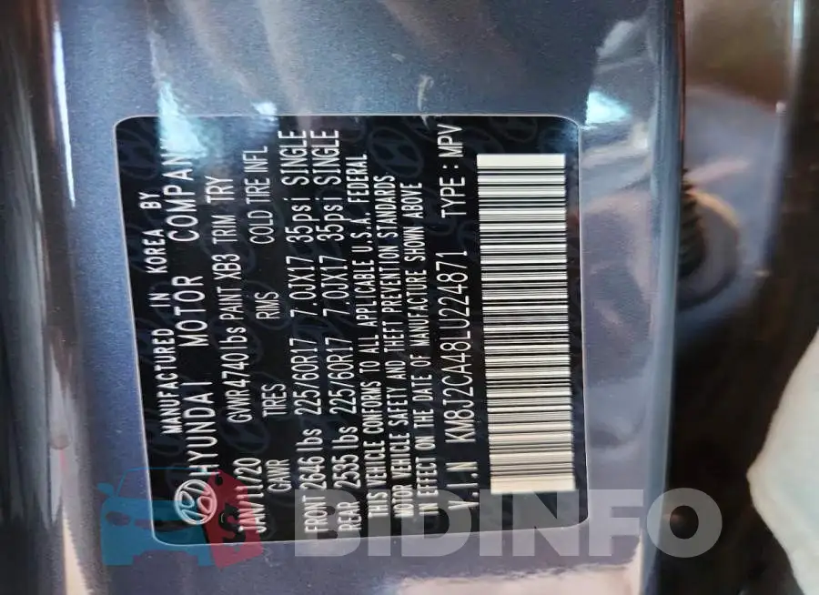KM8J2CA48LU224871 Photo# 13