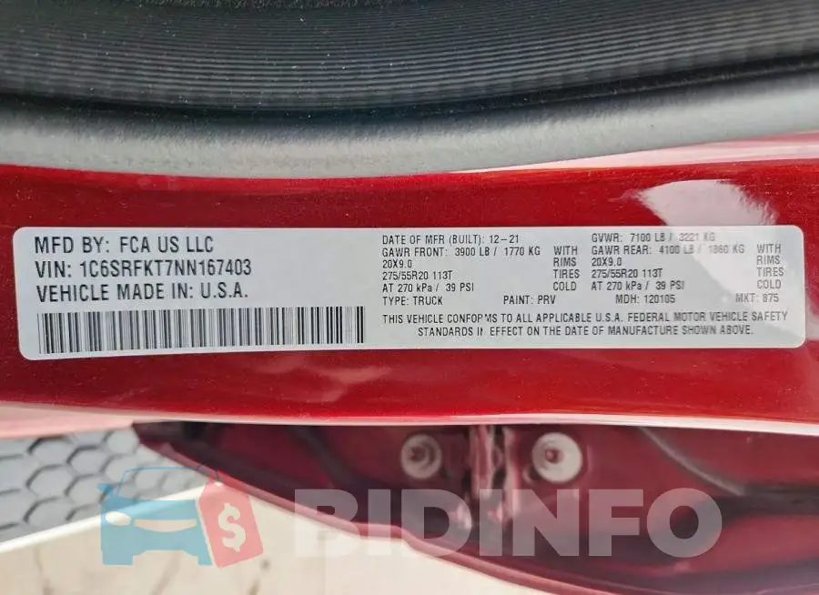 1C6SRFKT7NN167403 Photo# 12