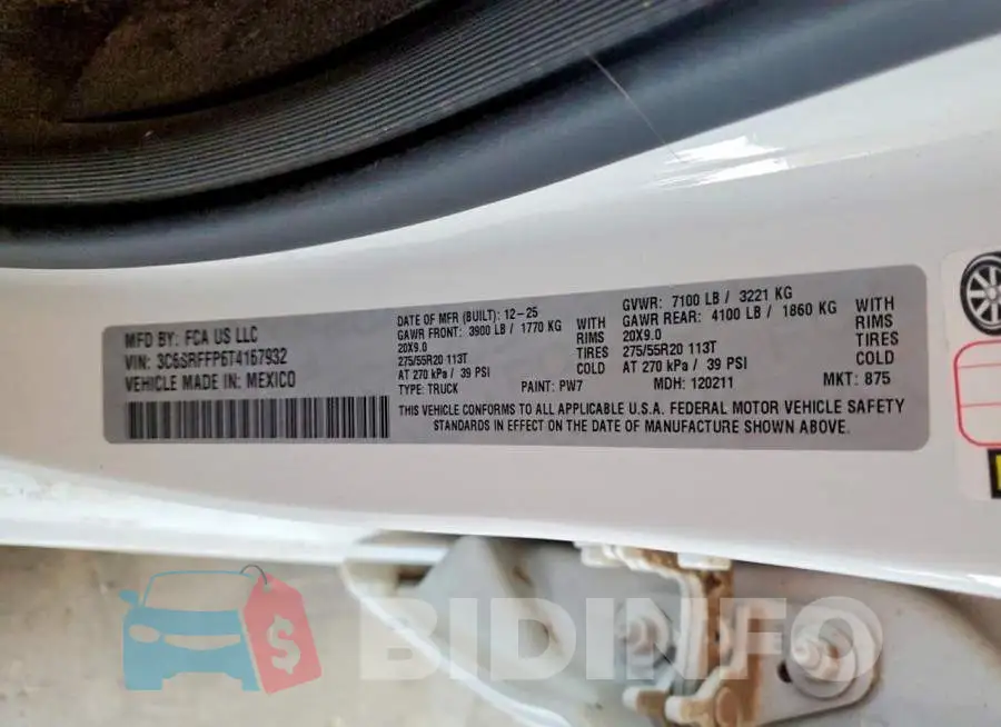 3C6SRFFP6T4167932 Photo# 12