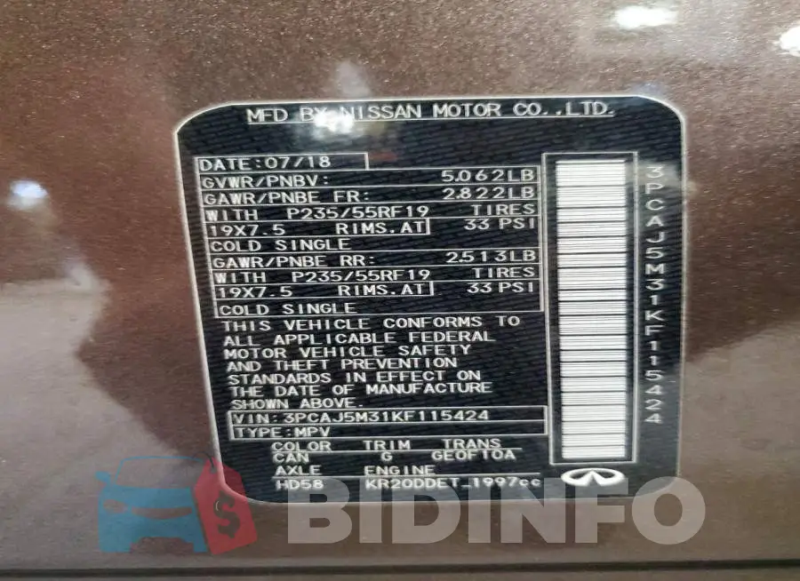 3PCAJ5M31KF115424 Photo# 14