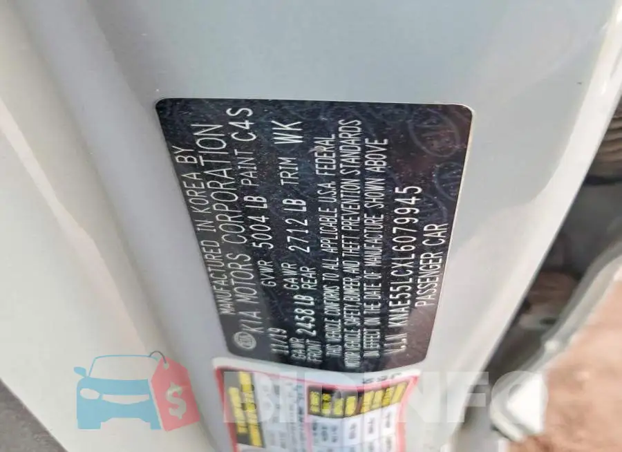 KNAE55LCXL6079945 Photo# 12