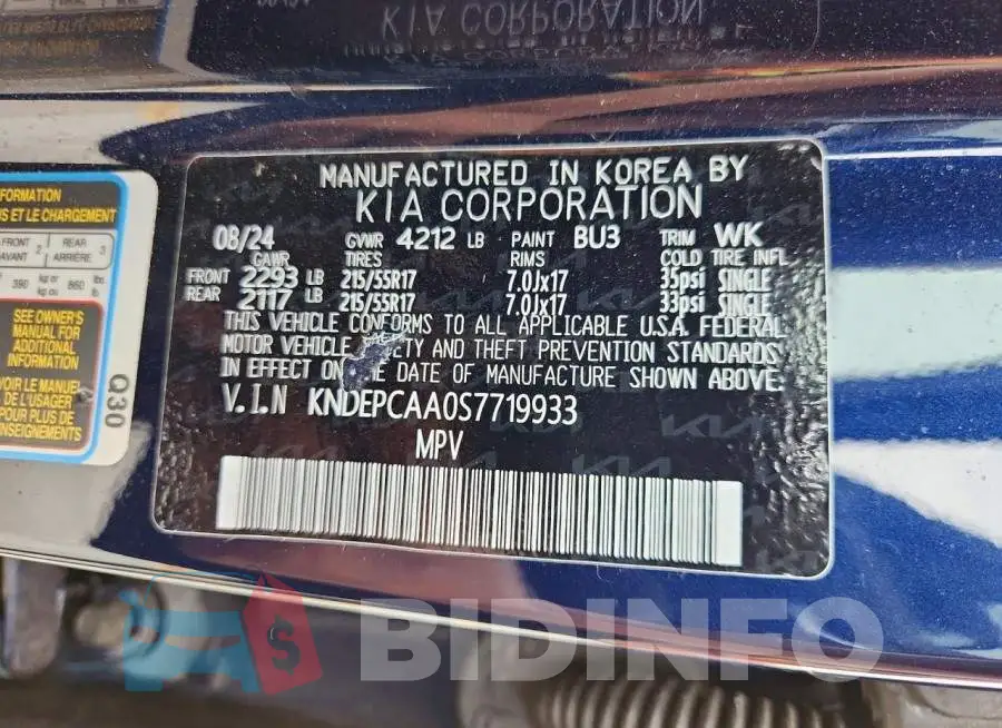 KNDEPCAA0S7719933 Photo# 13
