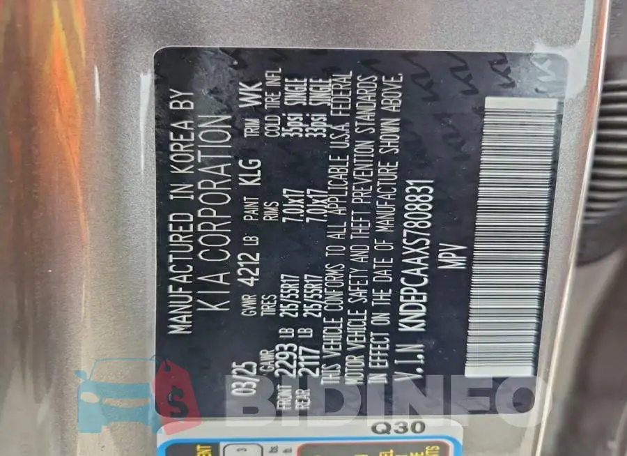 KNDEPCAAXS7808831 Photo# 13