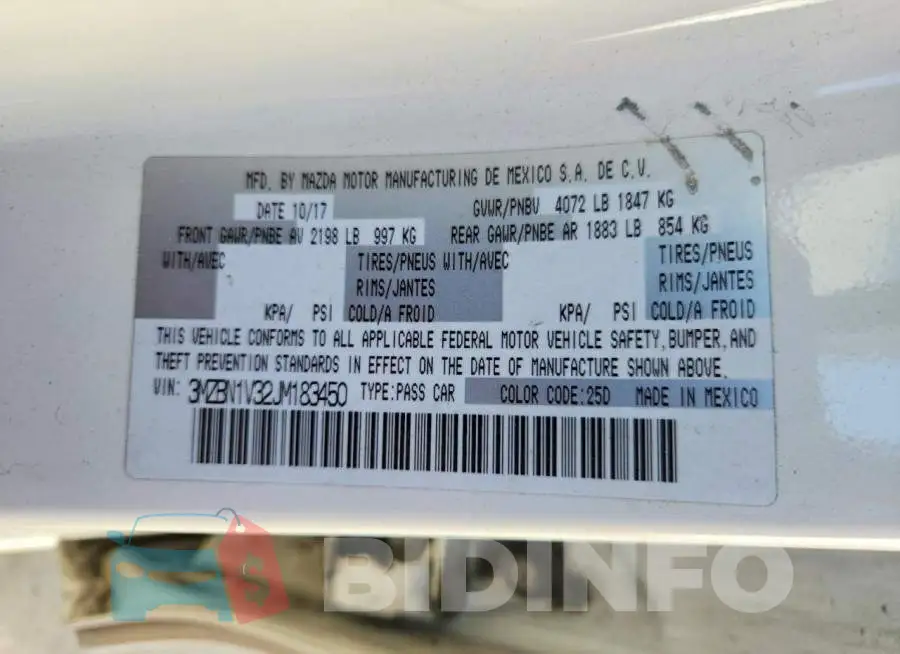 3MZBN1V32JM183450 Photo# 12