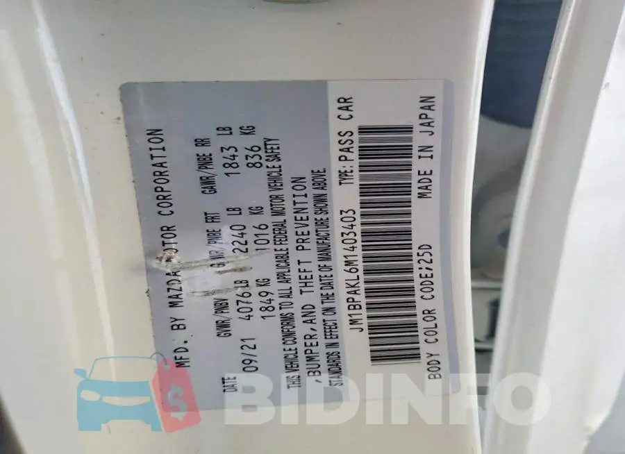 JM1BPAKL6M1403403 Photo# 12