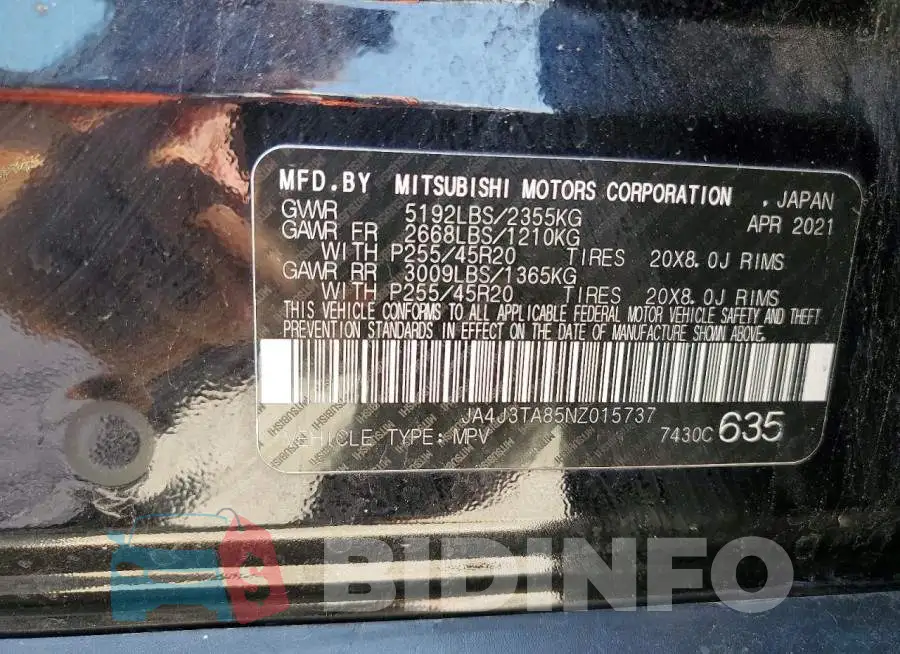 JA4J3TA85NZ015737 Photo# 12