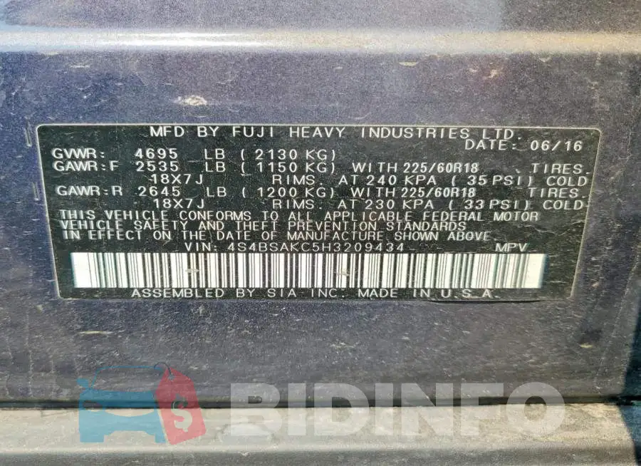 4S4BSAKC5H3209434 Photo# 14