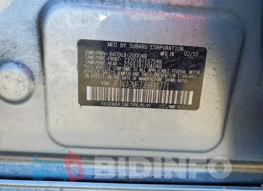 JF1VA2M67J9831771 Photo# 12