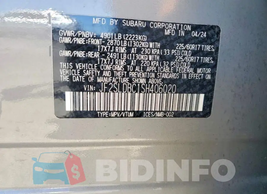 JF2SLDBC1SH406020 Photo# 13