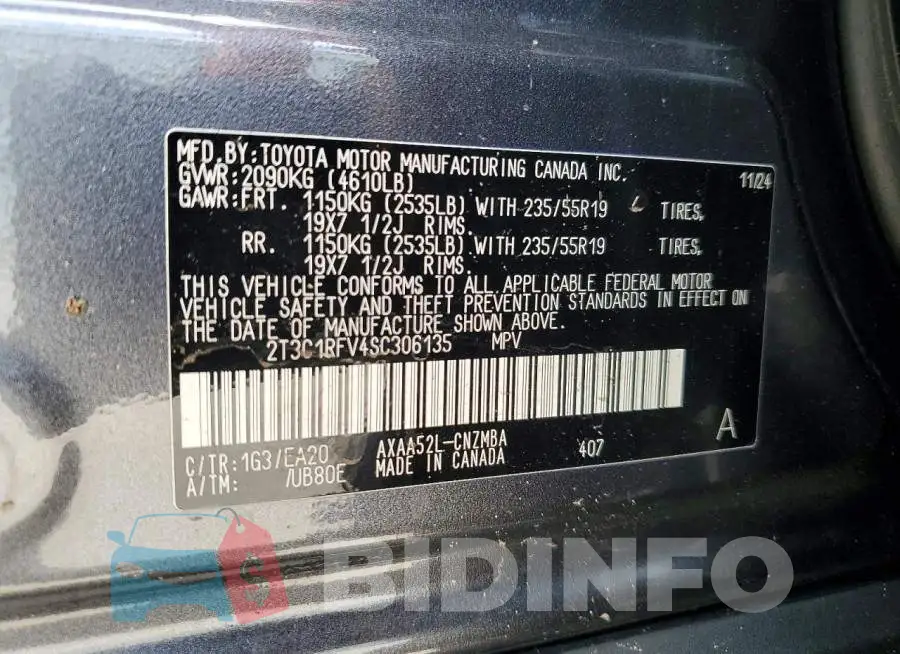 2T3C1RFV4SC306135 Photo# 13