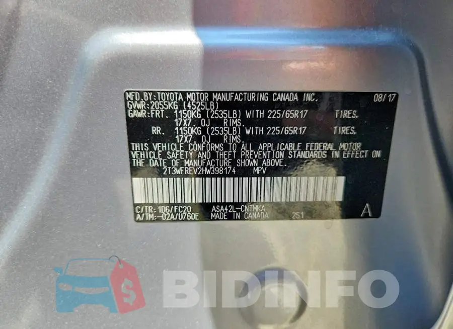 2T3WFREV2HW398174 Photo# 13