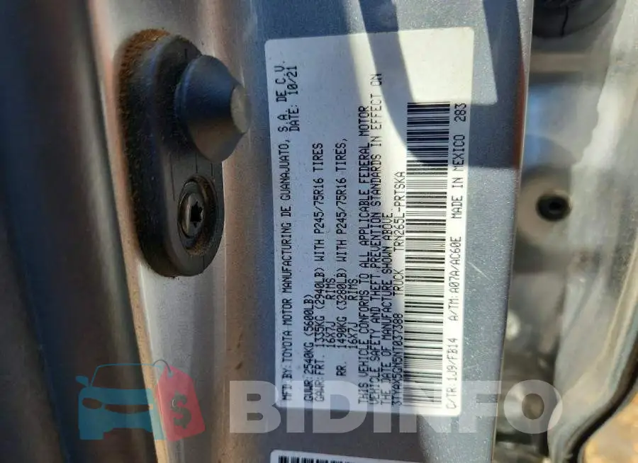3TYAX5GN5NT037388 Photo# 12