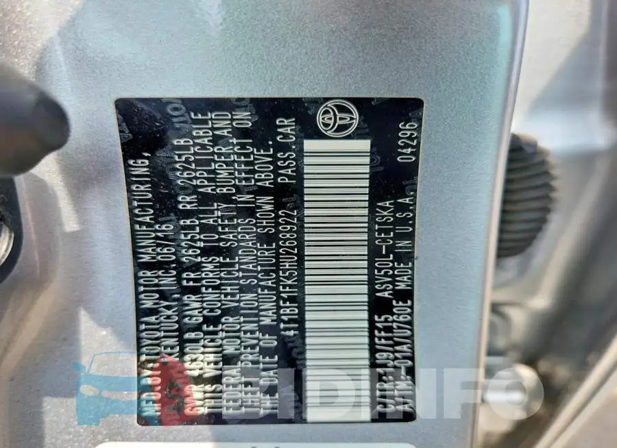 4T1BF1FK5HU268922 Photo# 13