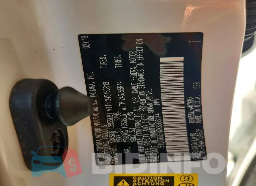 5TDDZRFH2KS965144 Photo# 13
