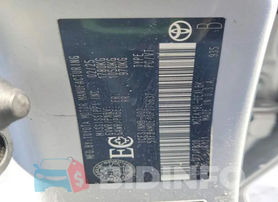 5YFB4MDE1SP275637 Photo# 12