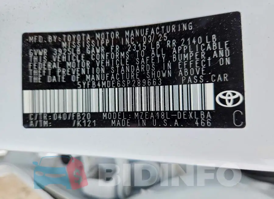 5YFB4MDE6SP289663 Photo# 12