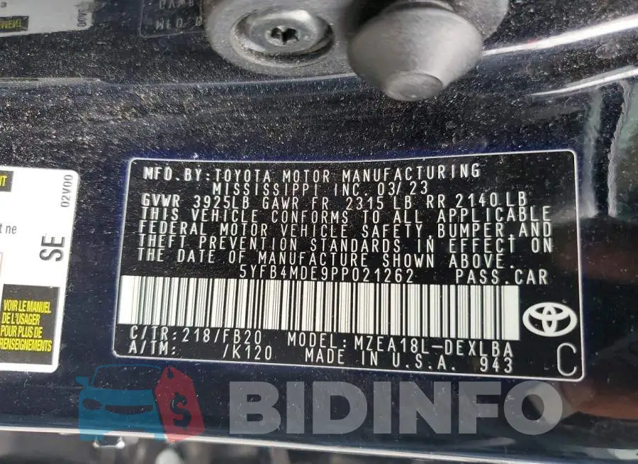 5YFB4MDE9PP021262 Photo# 12