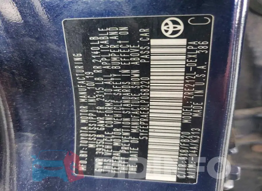 5YFEPRAE8LP068220 Photo# 12