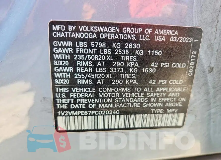 1V2VMPE87PC020240 Photo# 13