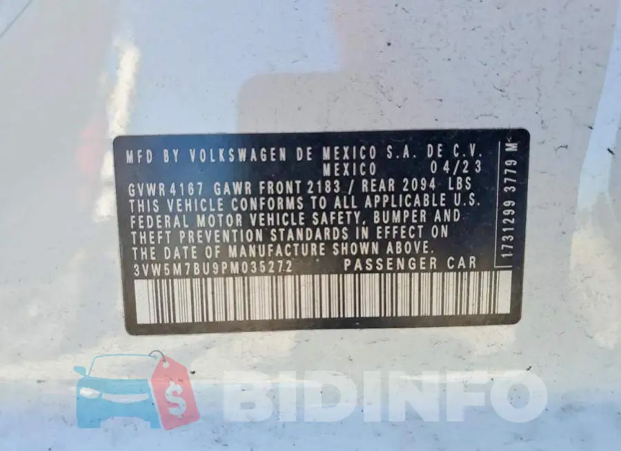 3VW5M7BU9PM035272 Photo# 13
