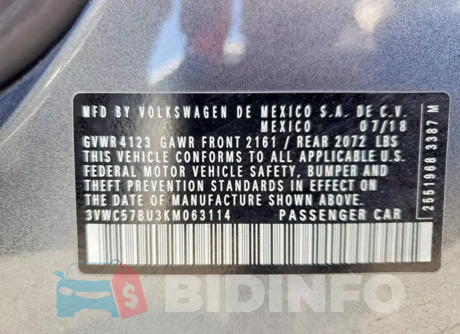 3VWC57BU3KM063114 Photo# 12