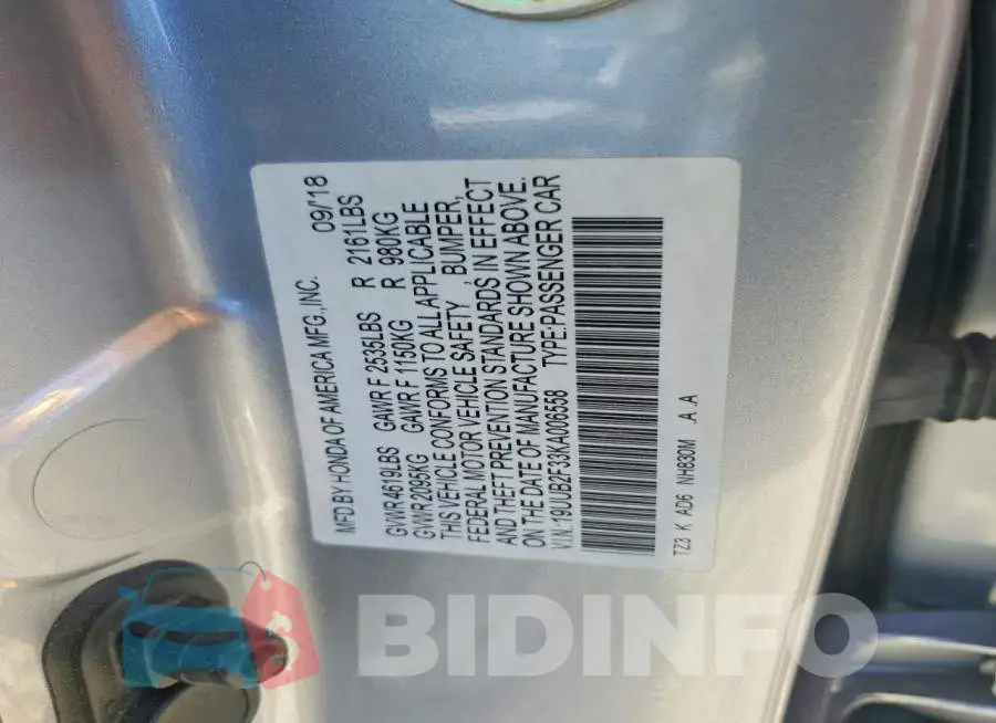 19UUB2F33KA006558 Photo# 12