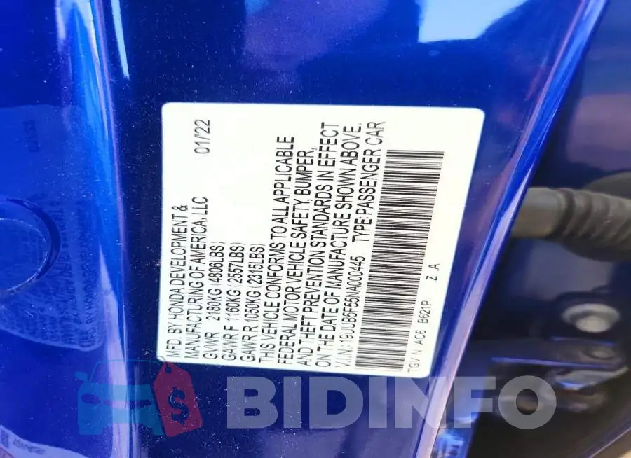 19UUB5F55NA000445 Photo# 12