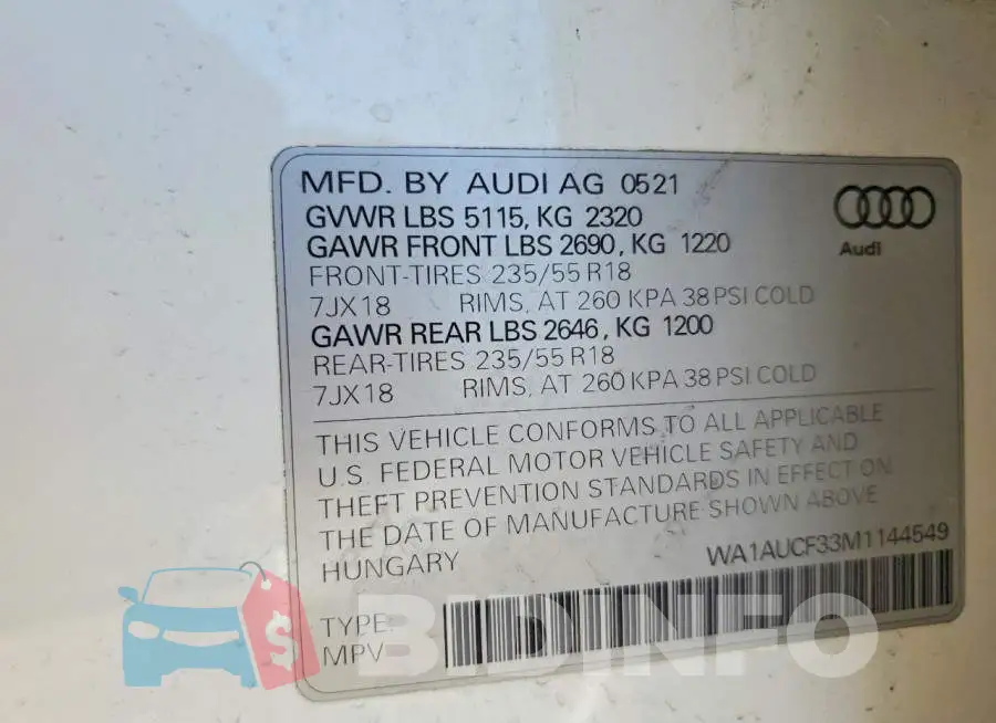 WA1AUCF33M1144549 Photo# 12