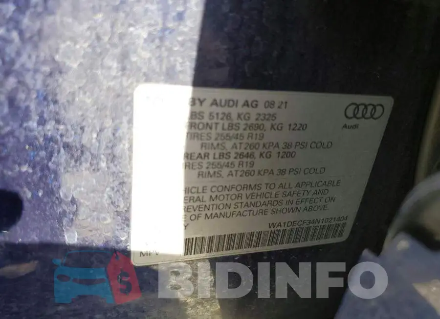 WA1DECF34N1021404 Photo# 13