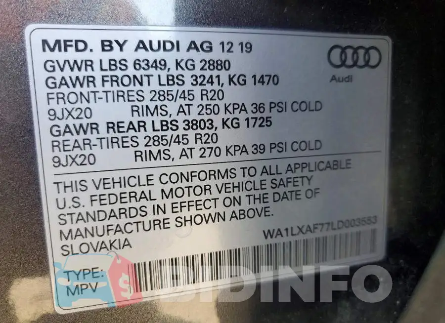 WA1LXAF77LD003553 Photo# 13
